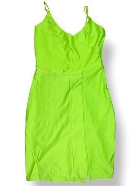 Fashion Nova Neon Green Spaghetti Strap Mini Dress